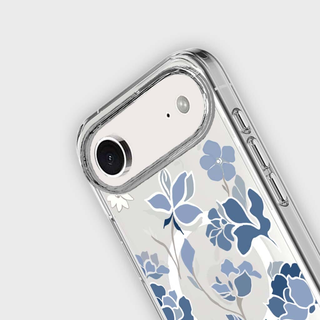 iPhone Air Blue Pattern Clear Case With MagSafe
