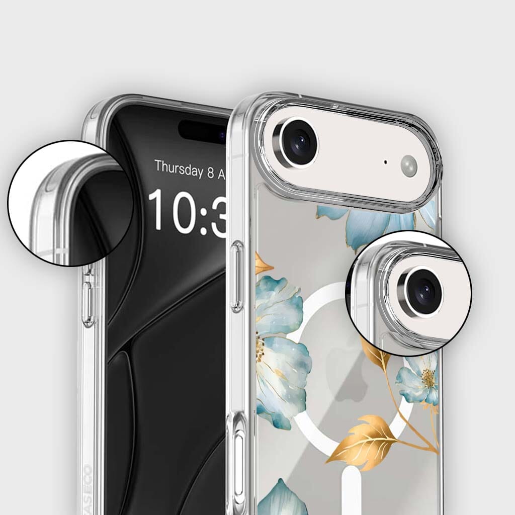 iPhone Air Blue Wildflower Clear Case With MagSafe