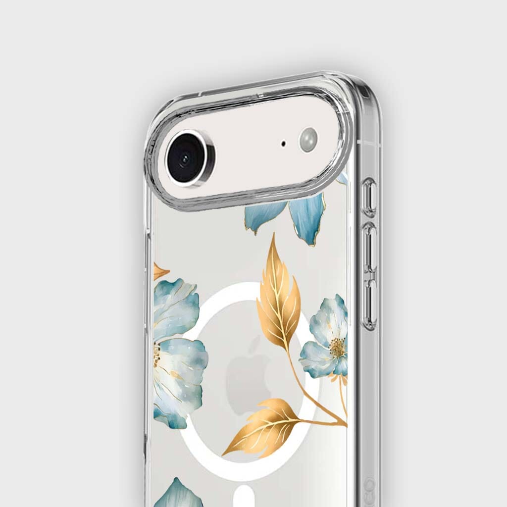 iPhone Air Blue Wildflower Clear Case With MagSafe