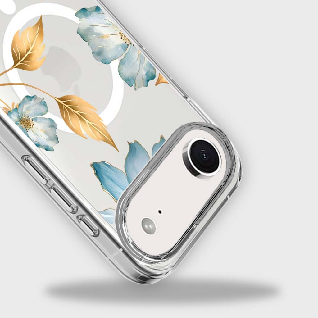 iPhone Air Blue Wildflower Clear Case With MagSafe