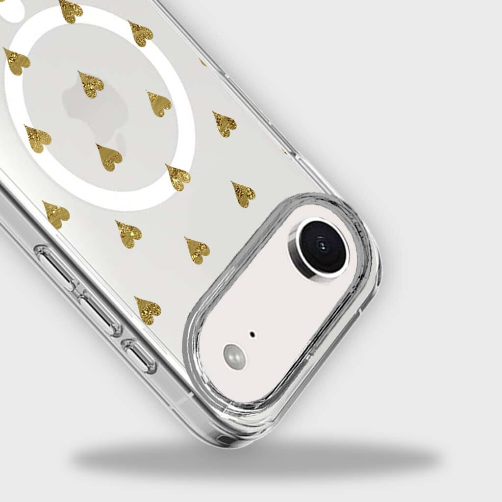 MagSafe iPhone Air Gold Hearts Clear Case