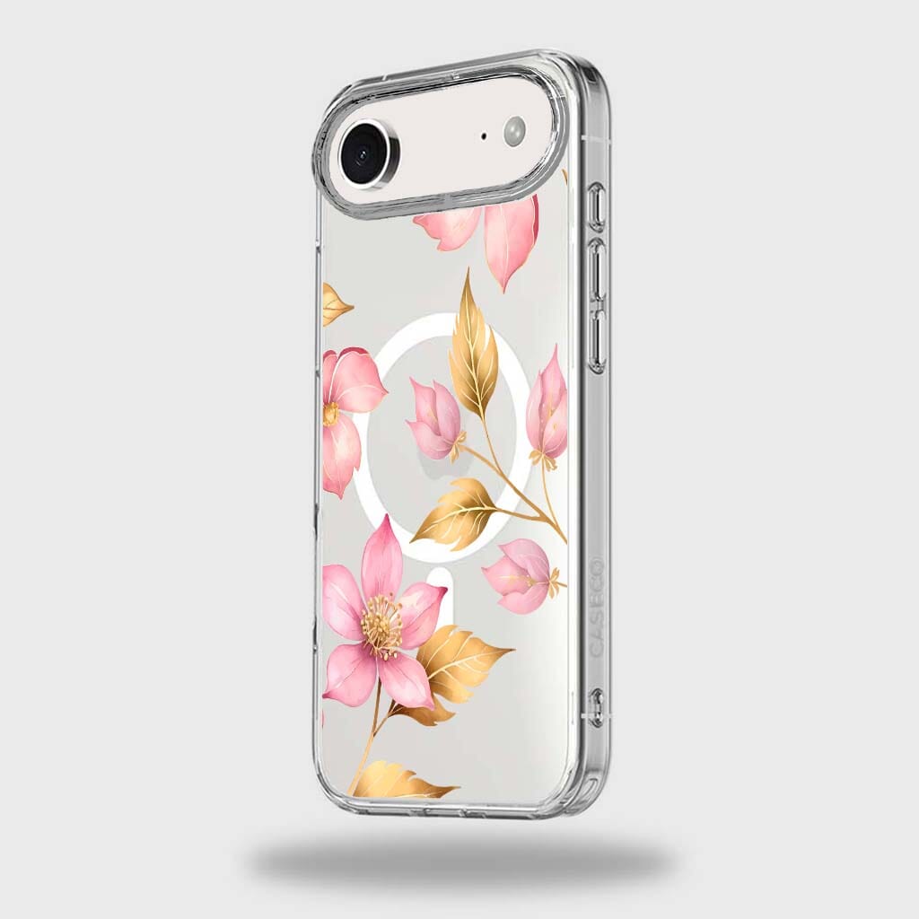 iPhone Air Pink Wildflower Clear Case With MagSafe