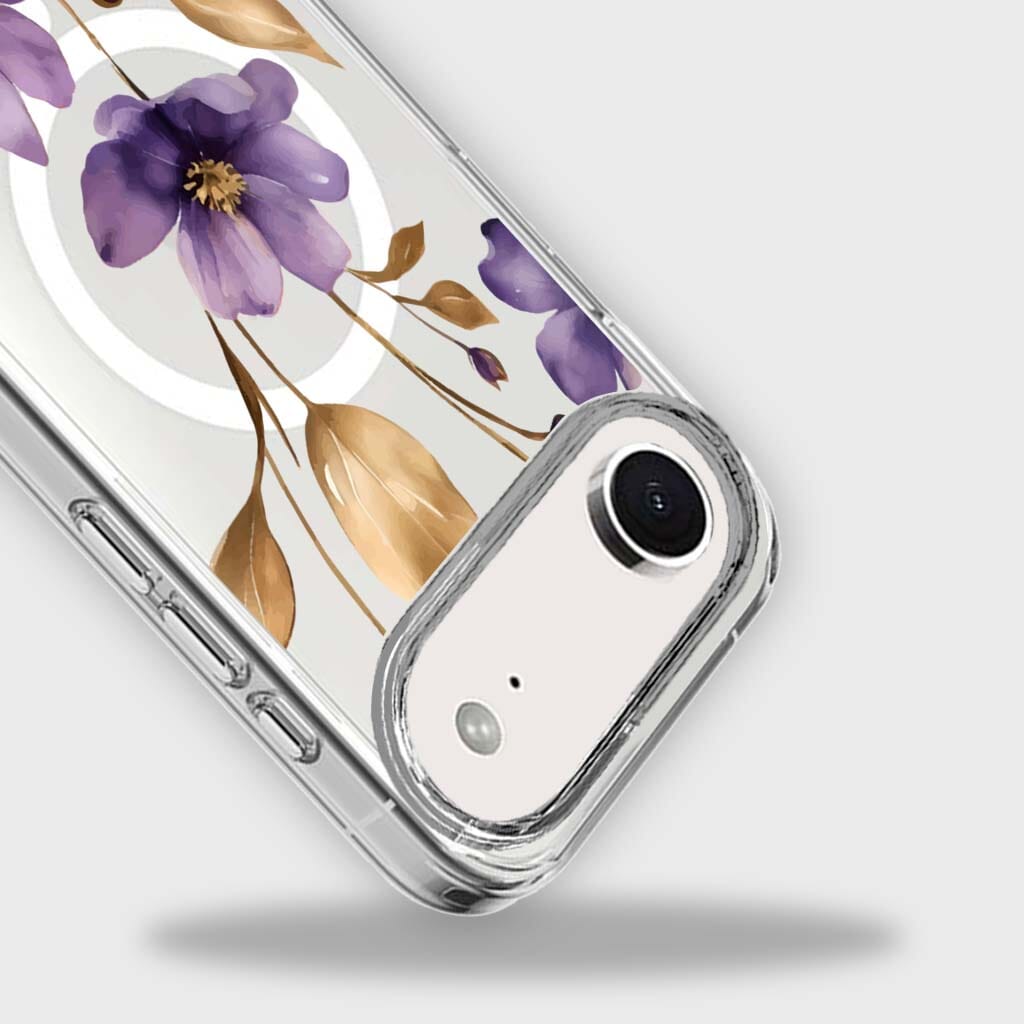 iPhone Air Purple Wildflower Clear Case With MagSafe