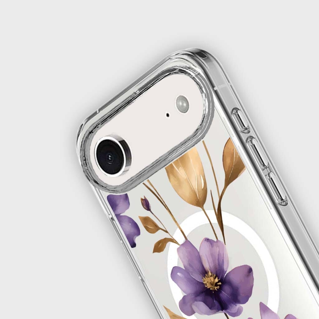 iPhone Air Purple Wildflower Clear Case With MagSafe