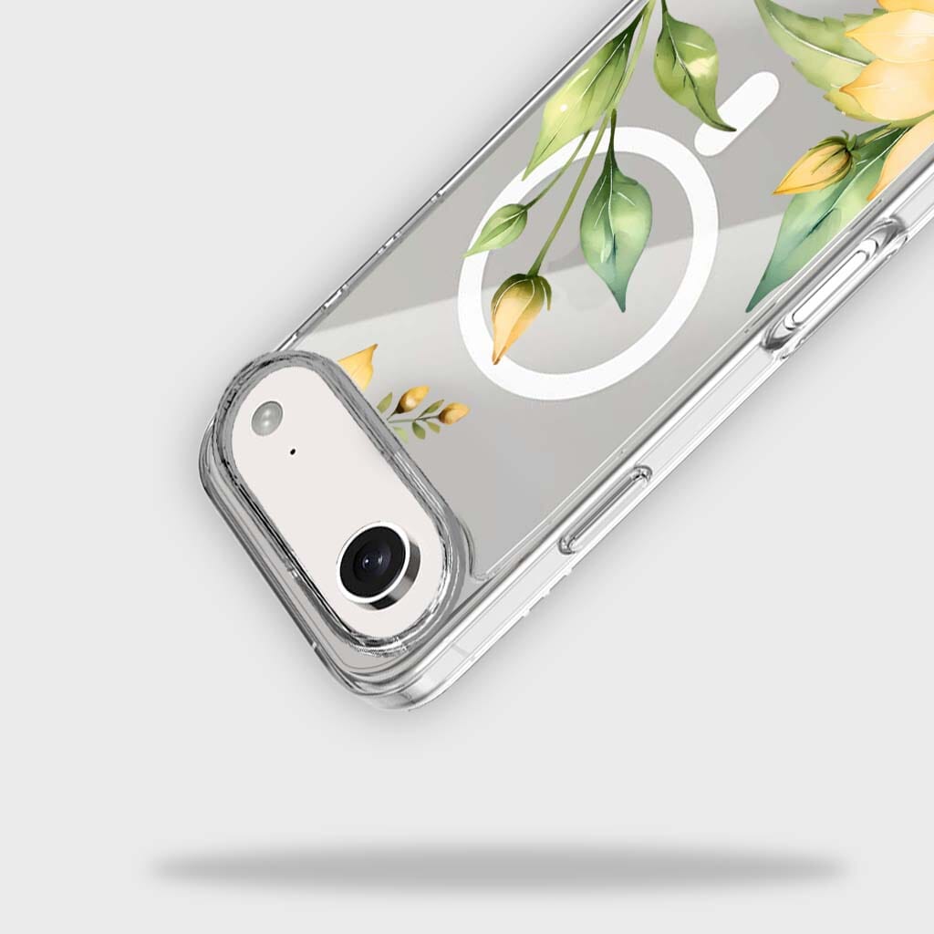 MagSafe iPhone Air Yellow Wildflower Clear Case