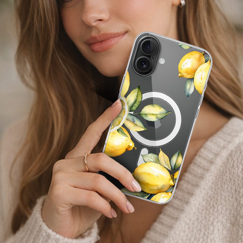 MagSafe iPhone 16 Lemons Clear Case