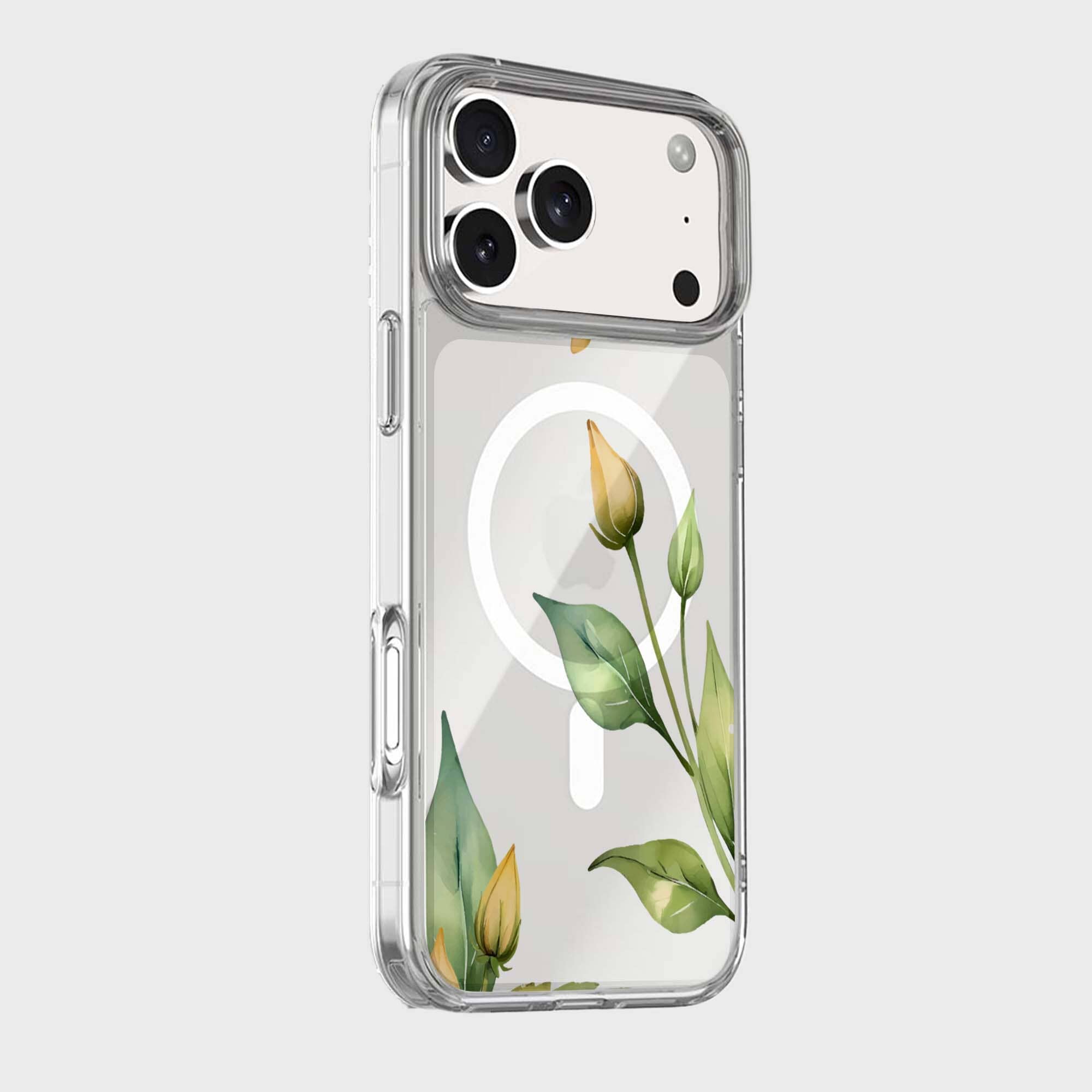 MagSafe iPhone 17 Pro Yellow Wildflower Clear Case