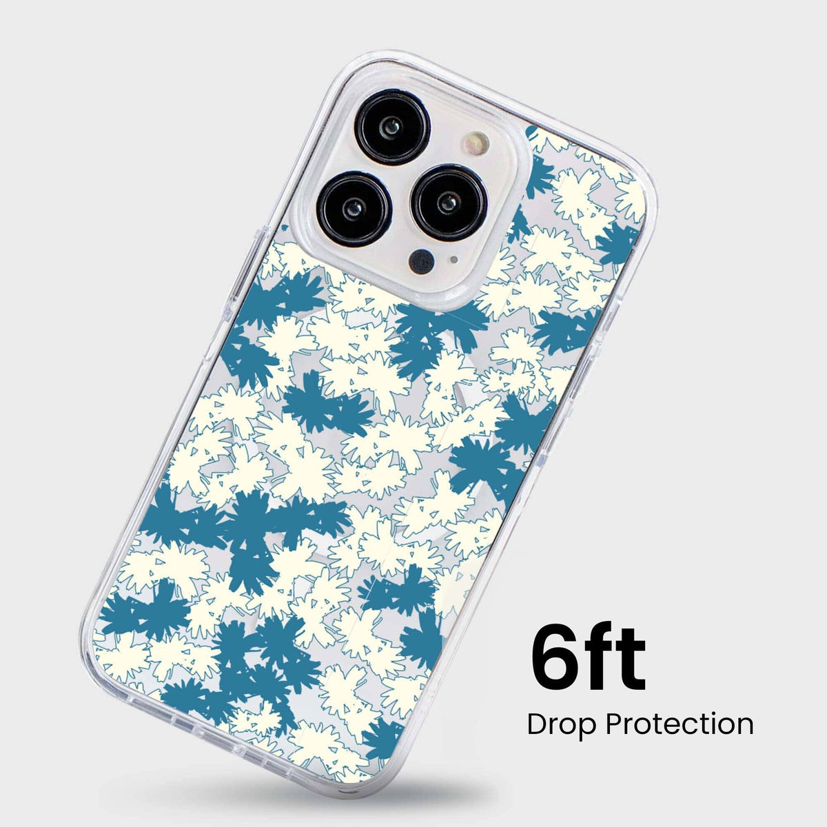 iPhone 15 Pro Max Clear Case - Blue Dandelion Design