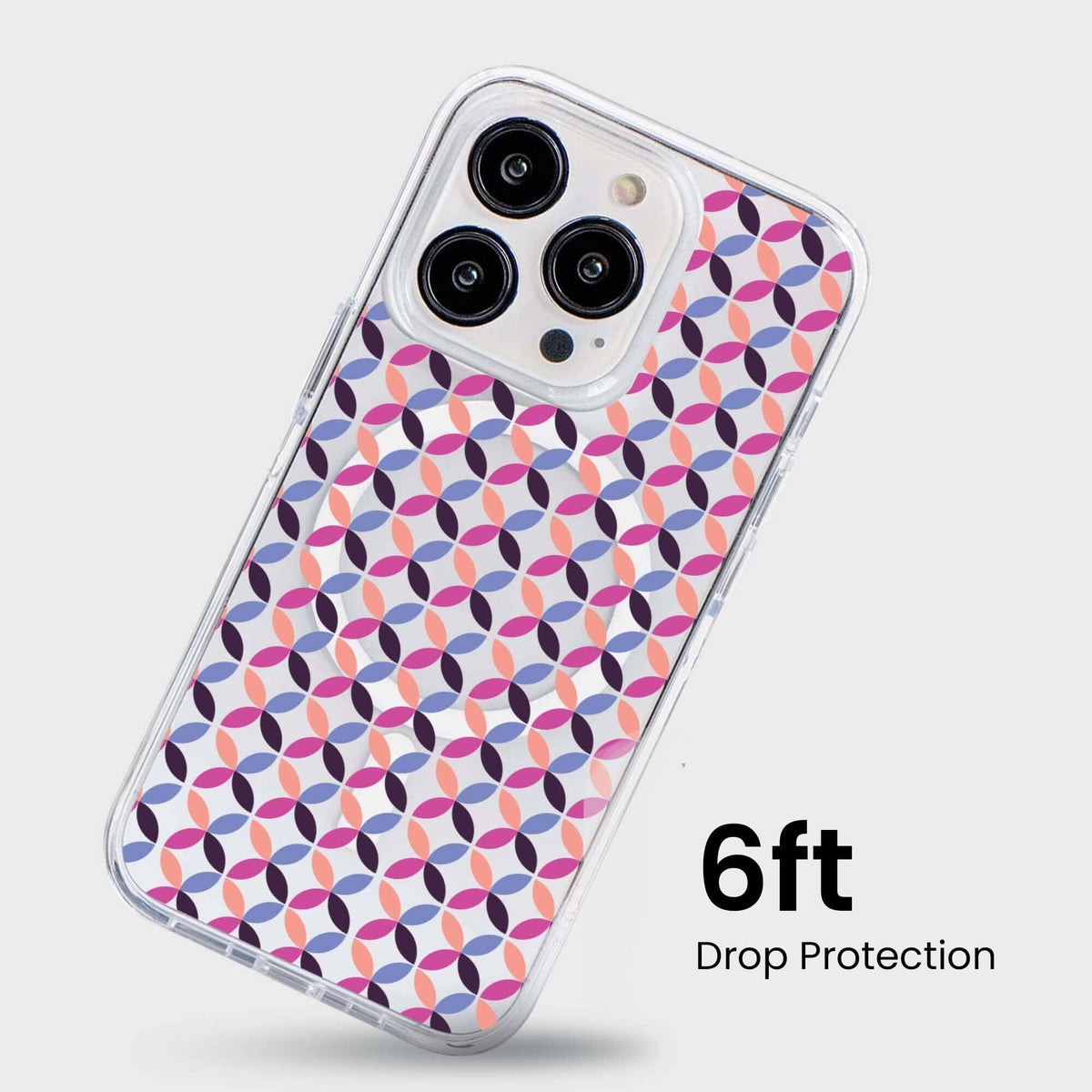 iPhone 15 Pro Max Clear Case - Pink Celestial Petal Design
