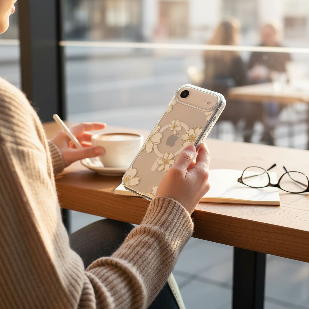 iPhone Air Gold Flower Clear Case With MagSafe