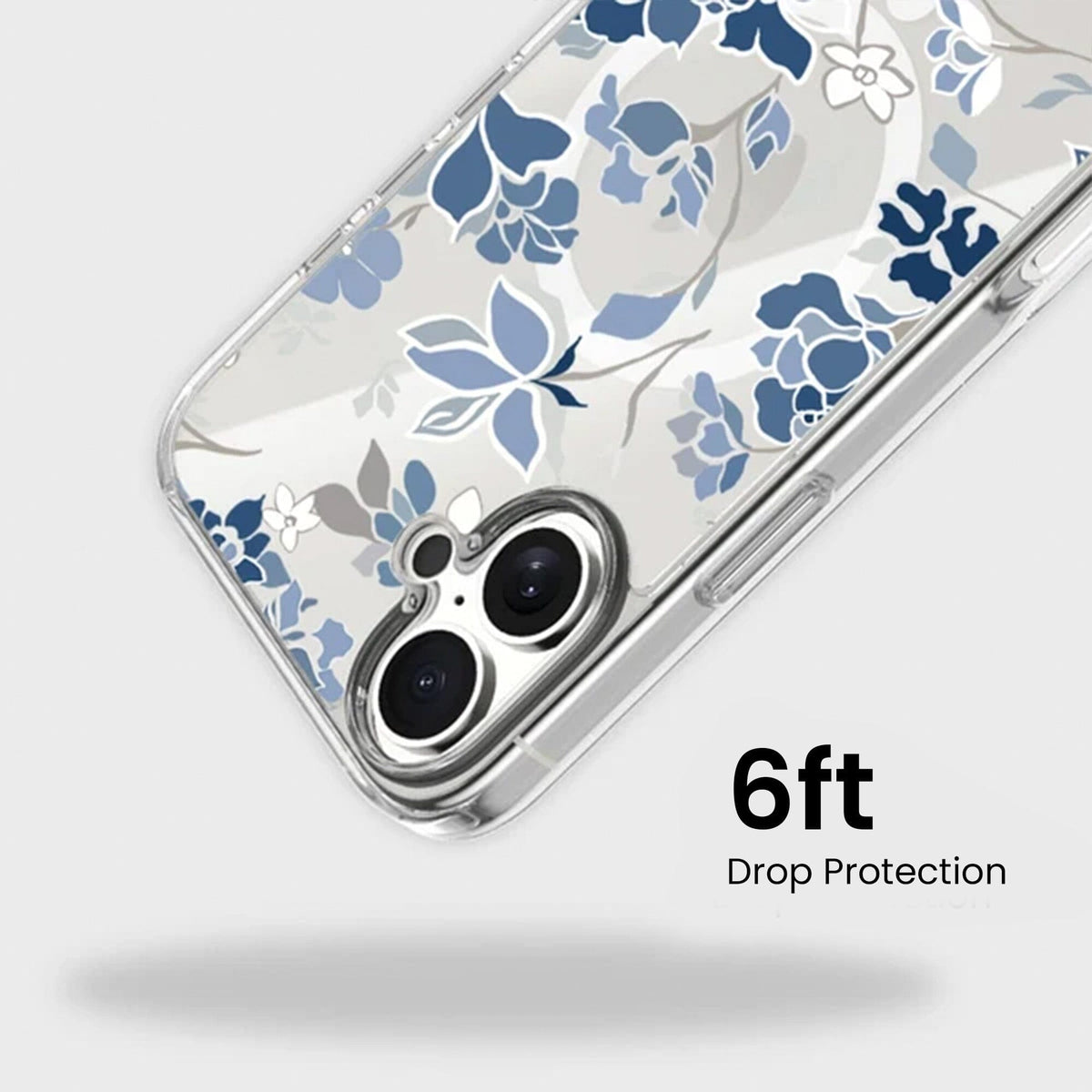 MagSafe iPhone 17 Blue Pattern Clear Case