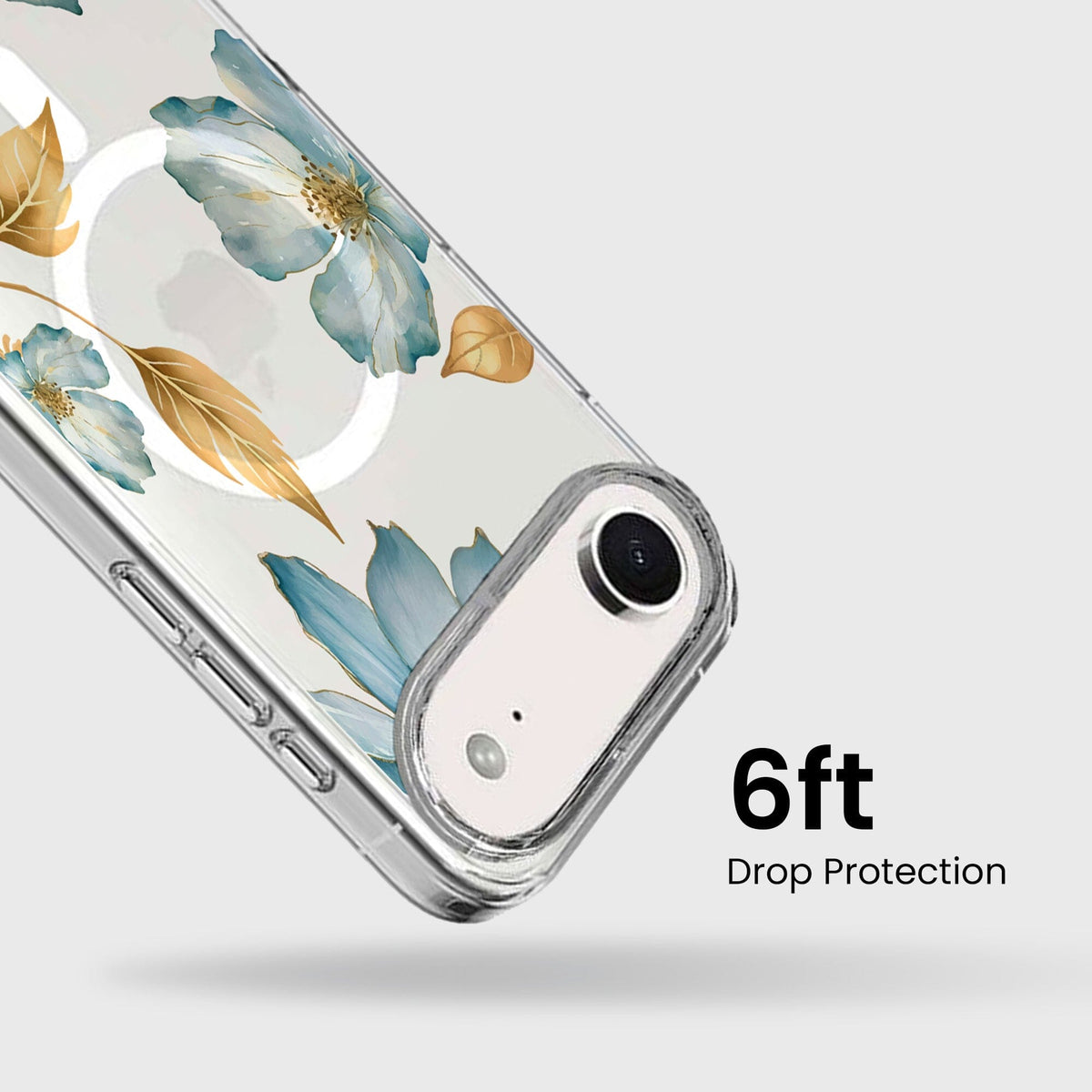 iPhone Air Blue Wildflower Clear Case With MagSafe