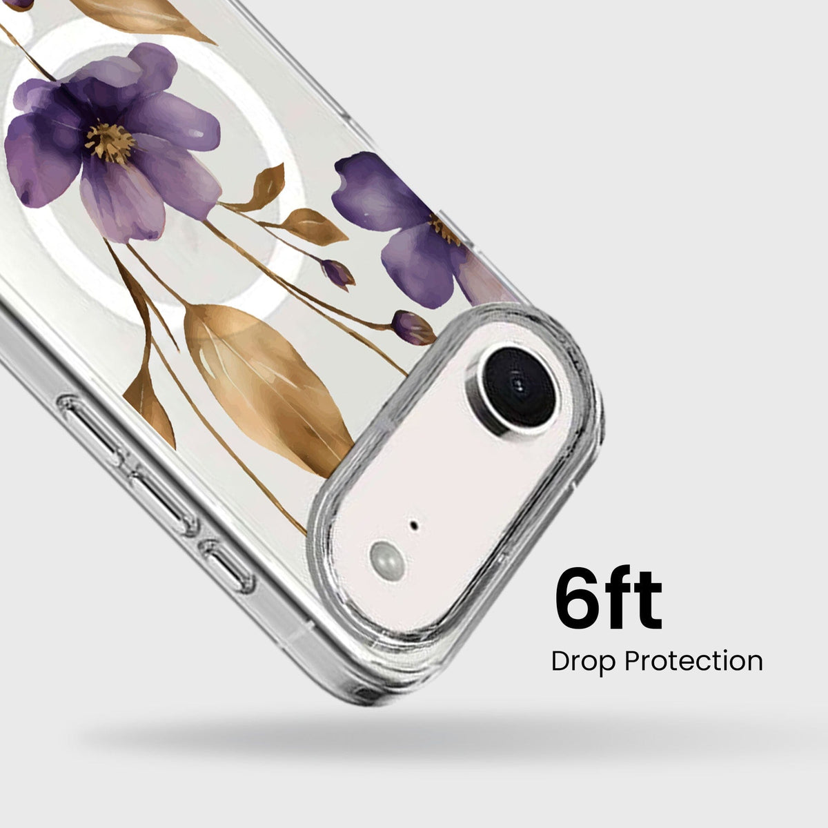 iPhone Air Purple Wildflower Clear Case With MagSafe
