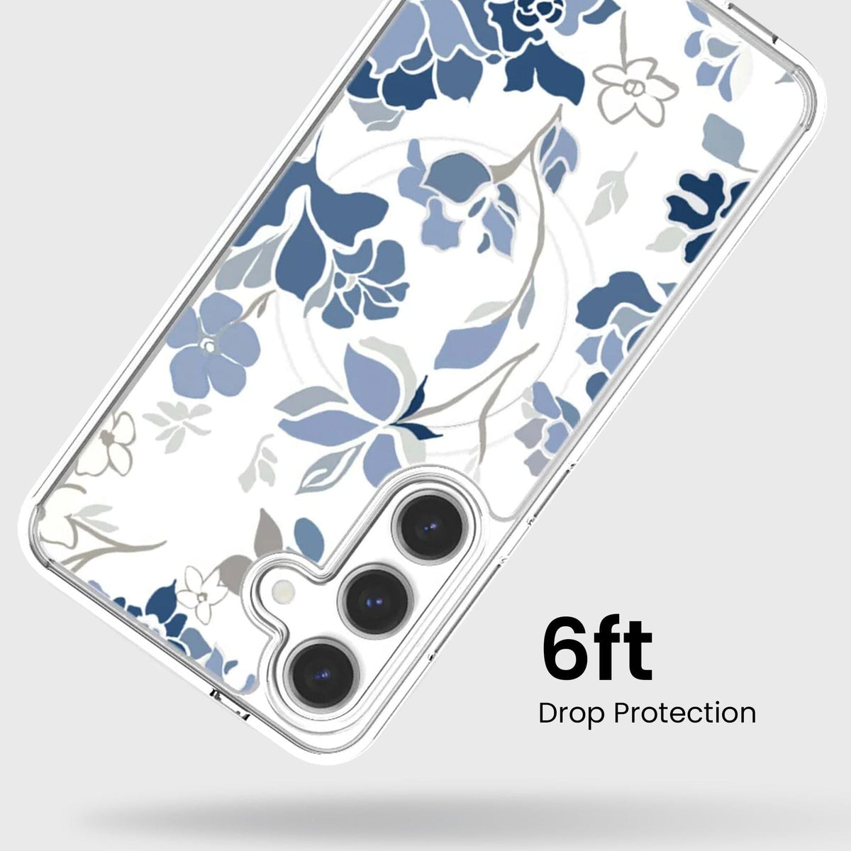 Samsung Galaxy S26 Blue Pattern Clear Case