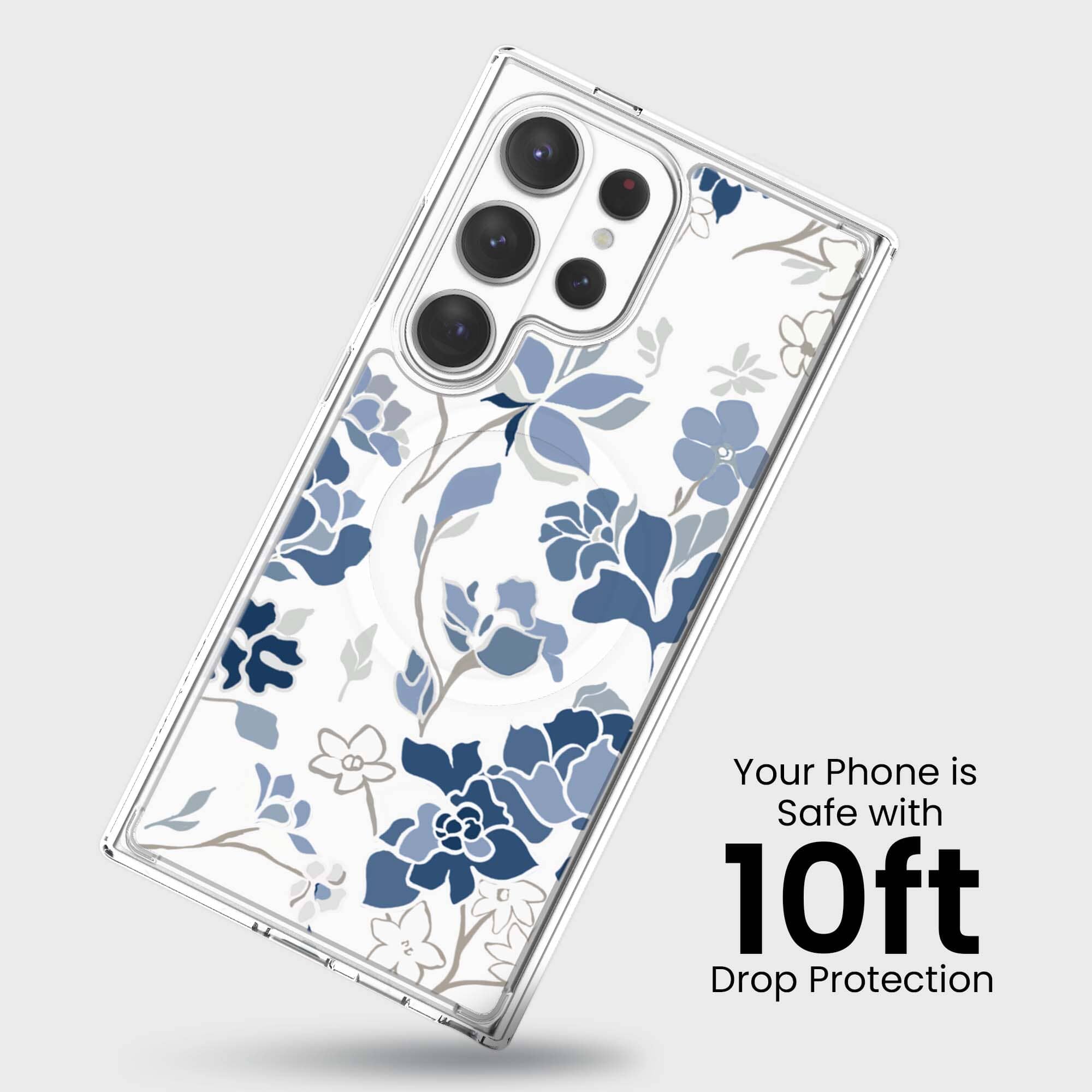 Samsung Galaxy S26 Ultra Blue Pattern Clear Case