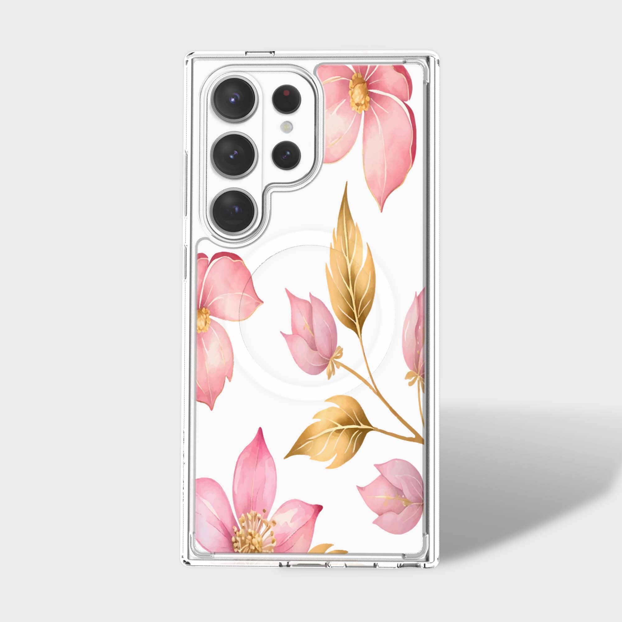 Samsung Galaxy S26 Ultra Pink Wildflower Clear Case