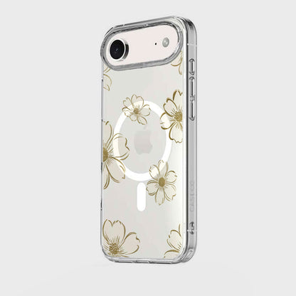 iPhone Air Gold Flower Clear Case With MagSafe