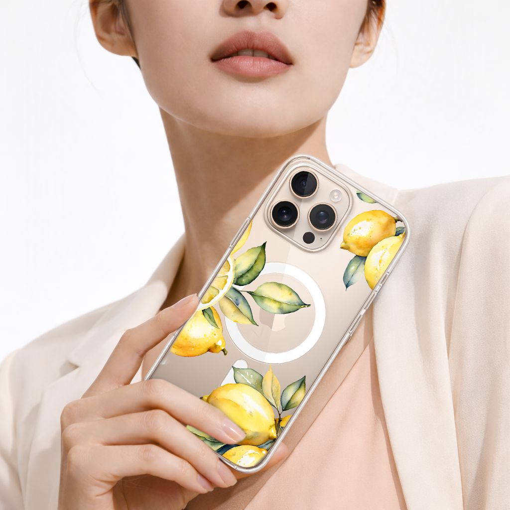 MagSafe iPhone 16 Pro Lemons Clear Case