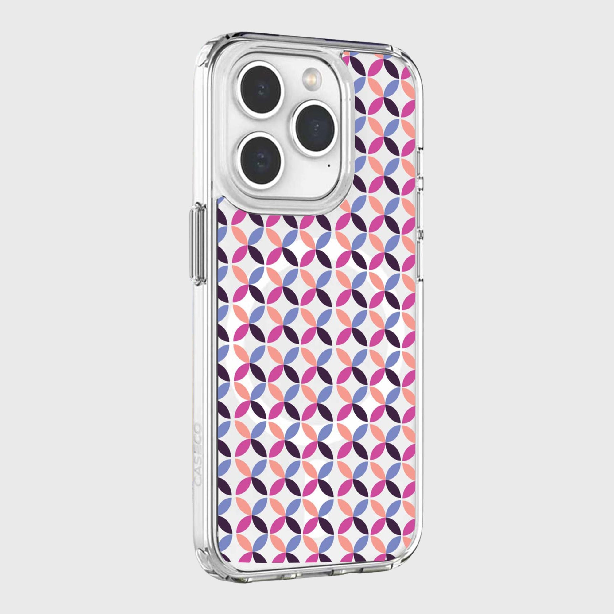 iPhone 15 Pro Max Clear Case - Pink Celestial Petal Design