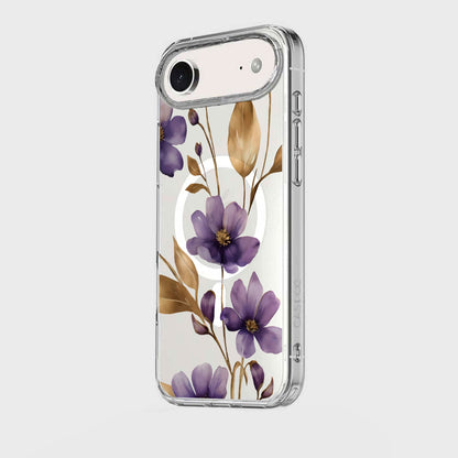 iPhone Air Purple Wildflower Clear Case With MagSafe