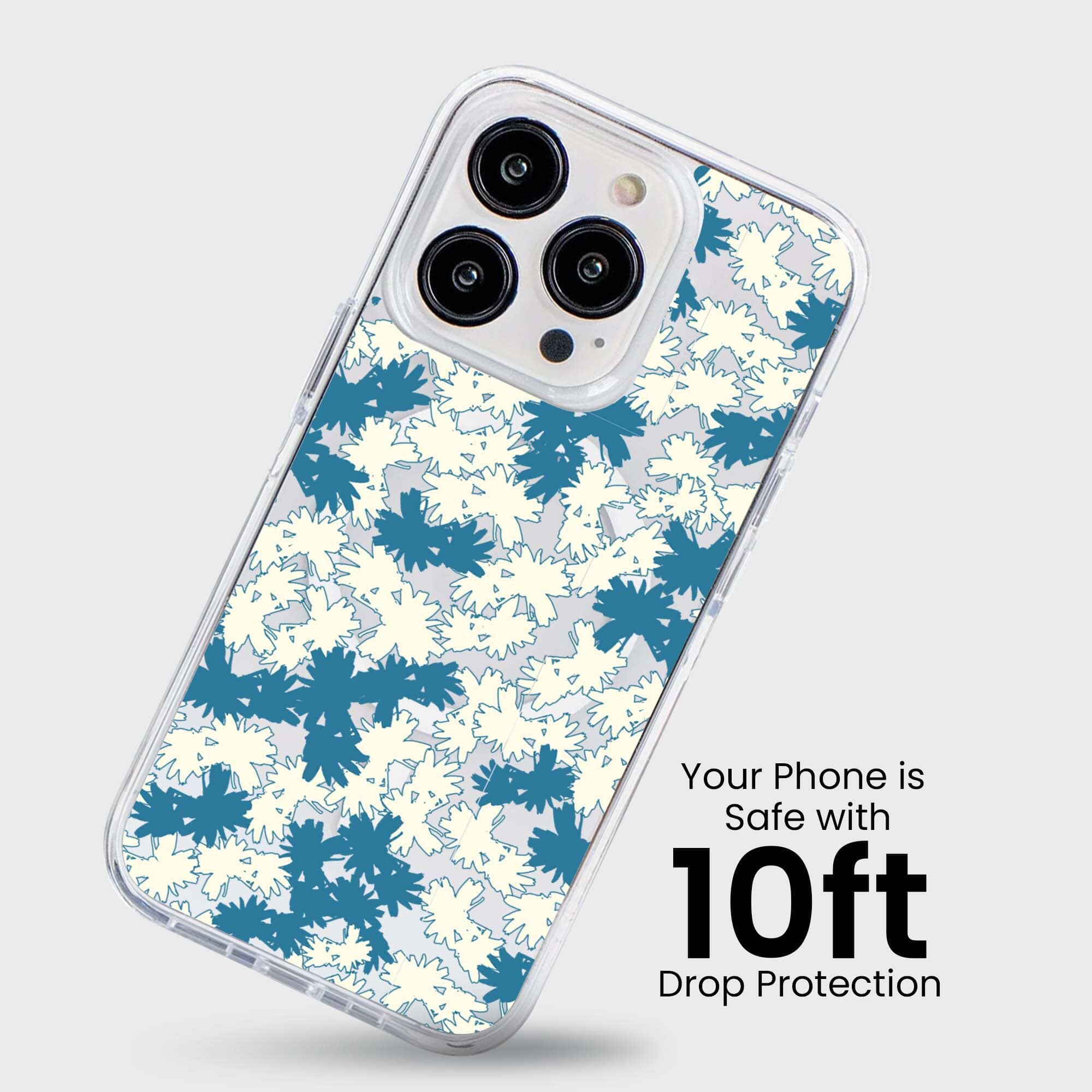iPhone 15 Pro Max Clear Case - Blue Dandelion Design