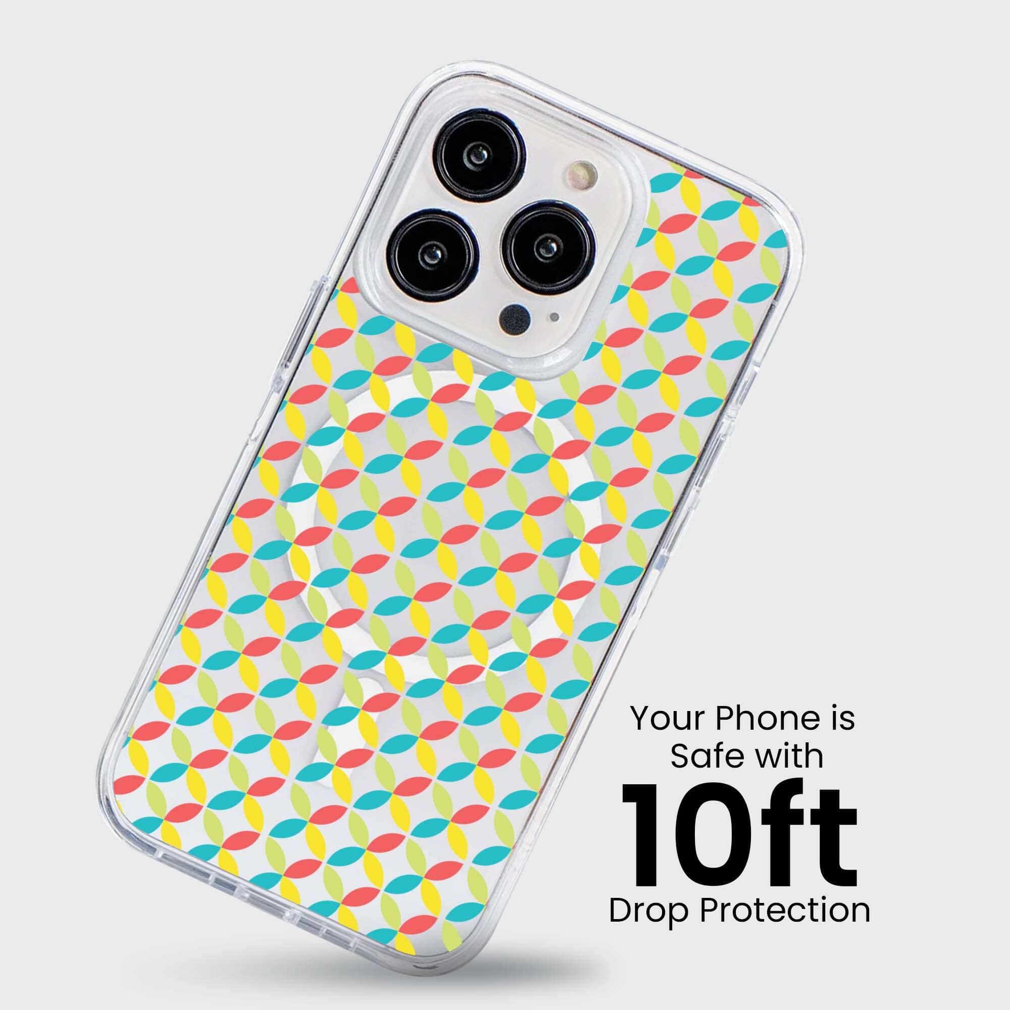iPhone 15 Pro Clear Case - Yellow Celestial Petal Design