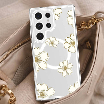 Samsung Galaxy S25 Ultra Gold Pattern Clear Case