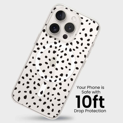 iPhone 15 Pro Max Case With MagSafe - White Polka