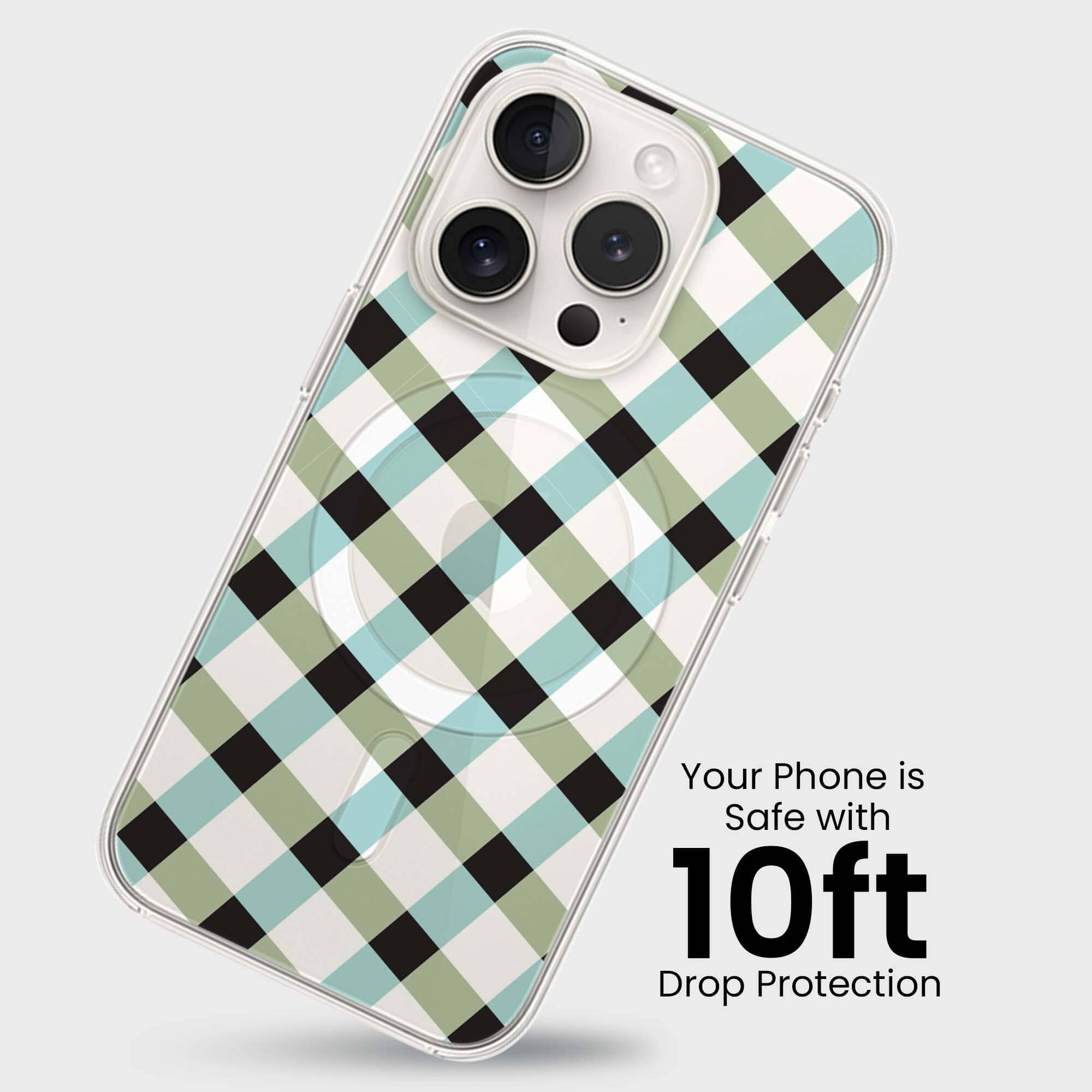 iPhone 15 Pro Clear Case - Dark Lattice Design