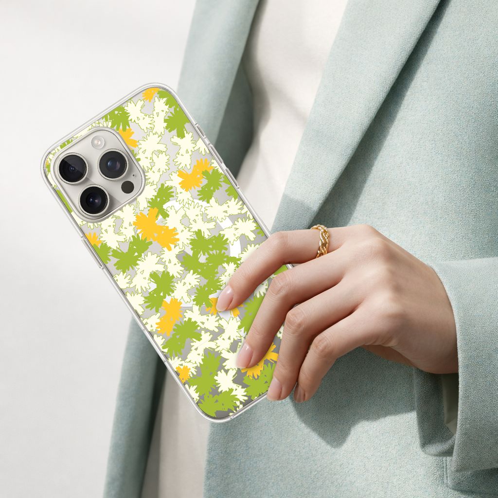 iPhone 16 Pro Clear Case - Yellow Dandelion Design