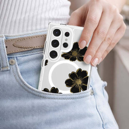Samsung Galaxy S26 Ultra Black Flower Clear Case