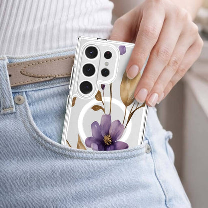 Samsung Galaxy S26 Ultra Clear Design Case - Purple Wildflower