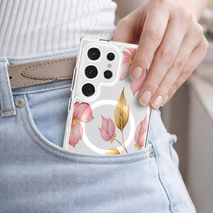 Samsung Galaxy S25 Ultra Pink Wildflower Clear Case