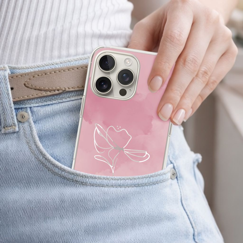 iPhone 16 Pro Case With MagSafe - Pink Flower