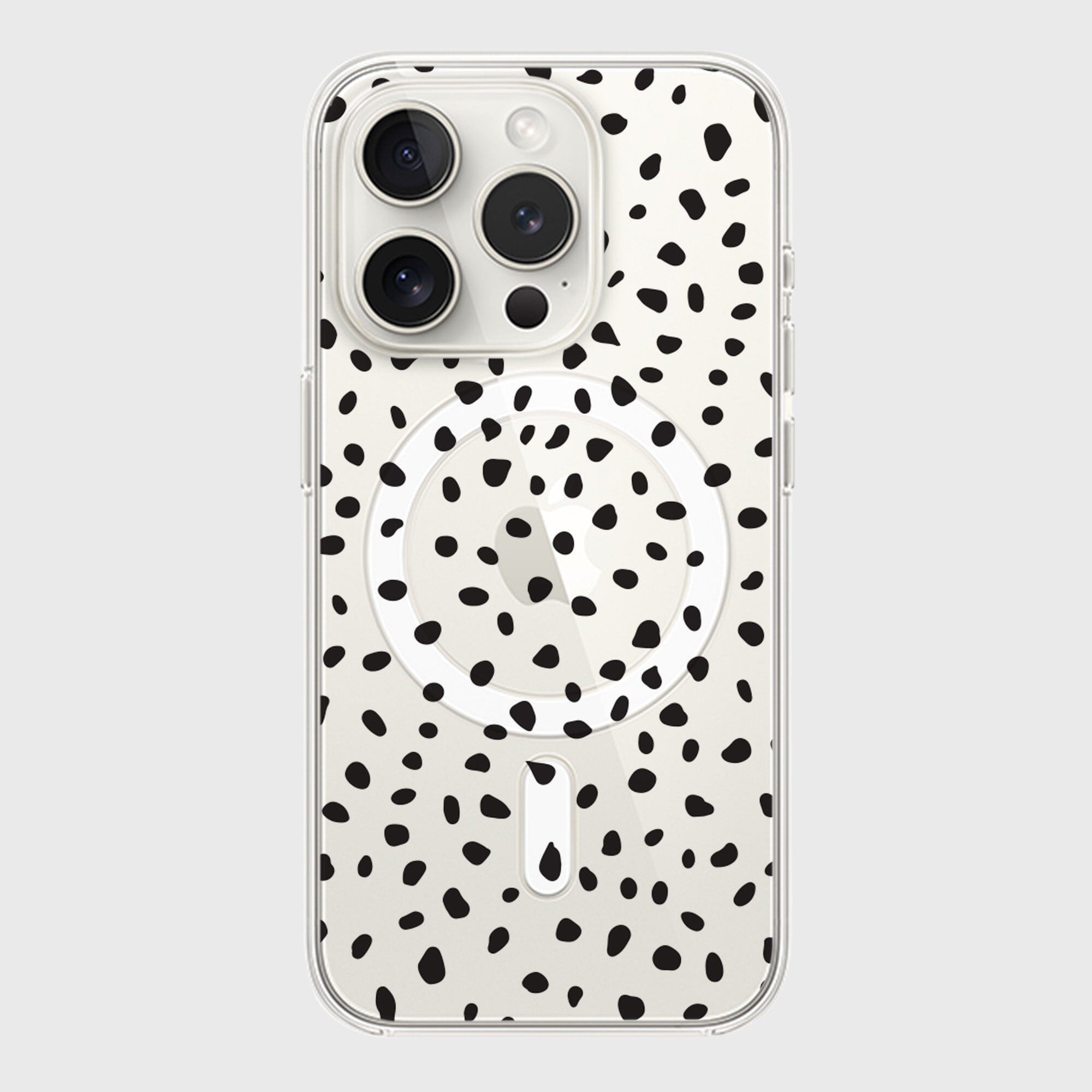 iPhone 15 Pro Max Case With MagSafe - White Polka