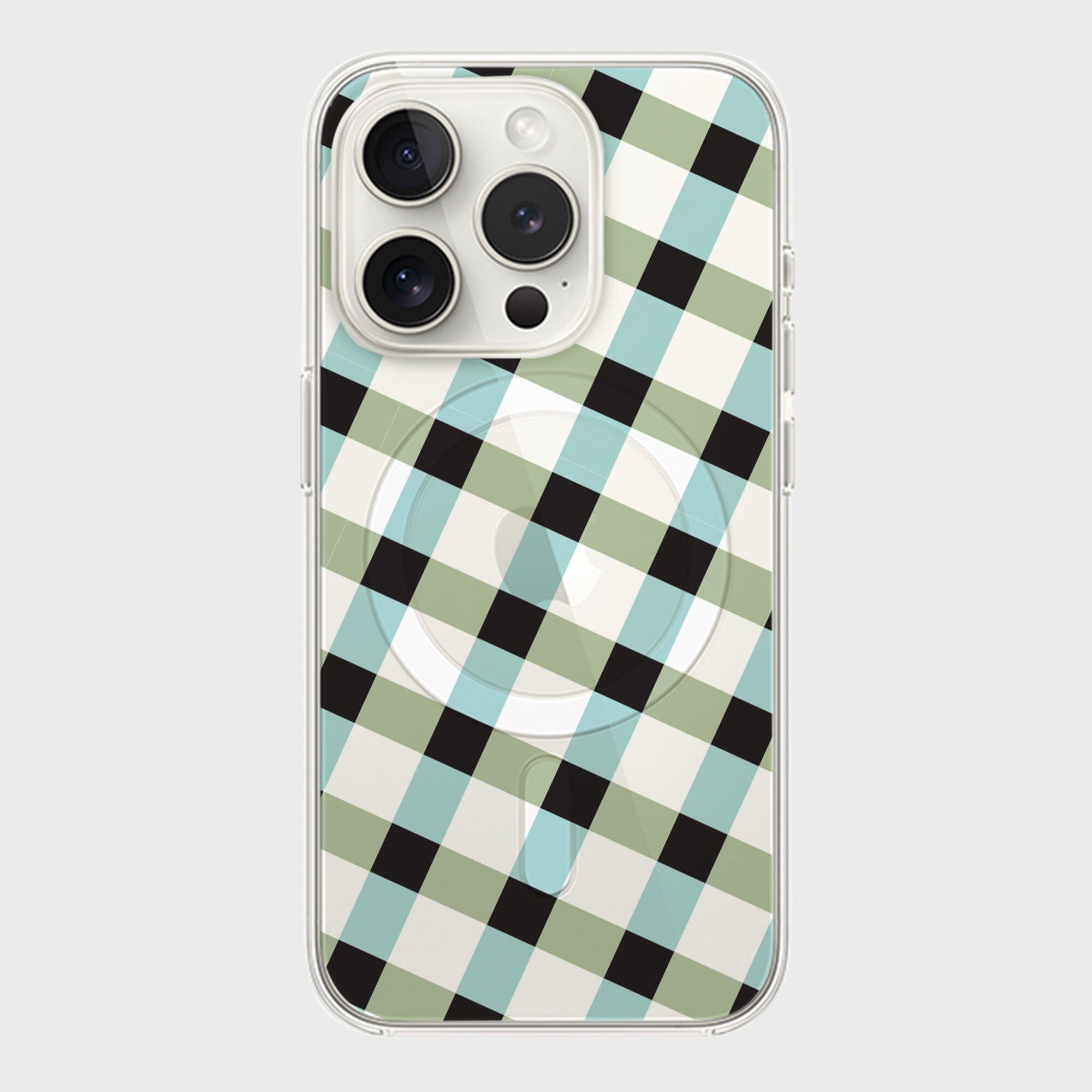 iPhone 15 Pro Clear Case - Dark Lattice Design