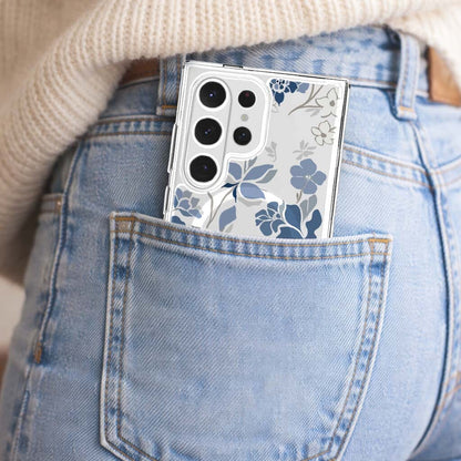 Samsung Galaxy S26 Ultra Blue Pattern Clear Case