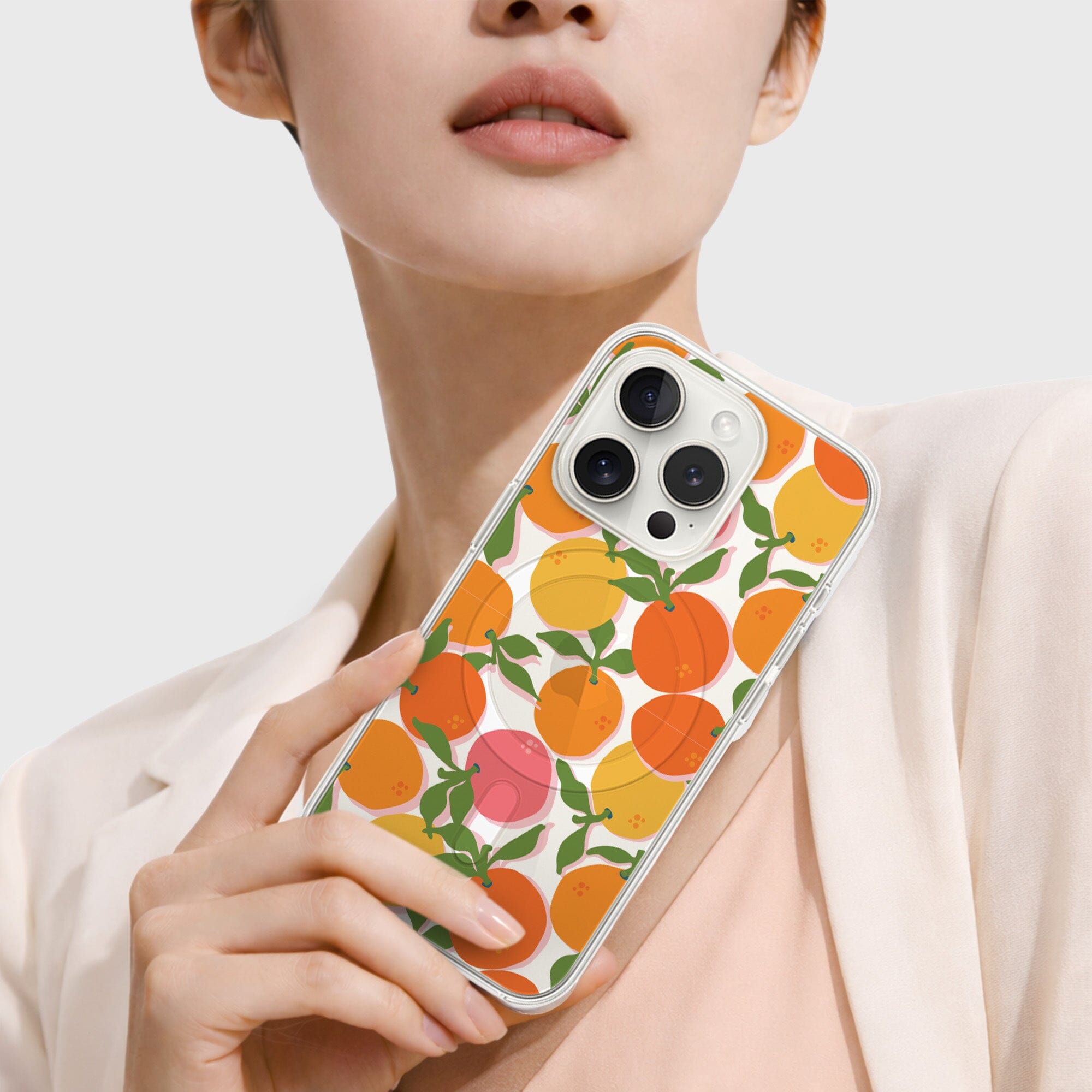 iPhone 15 Pro Clear Case - Orange You Clever Design