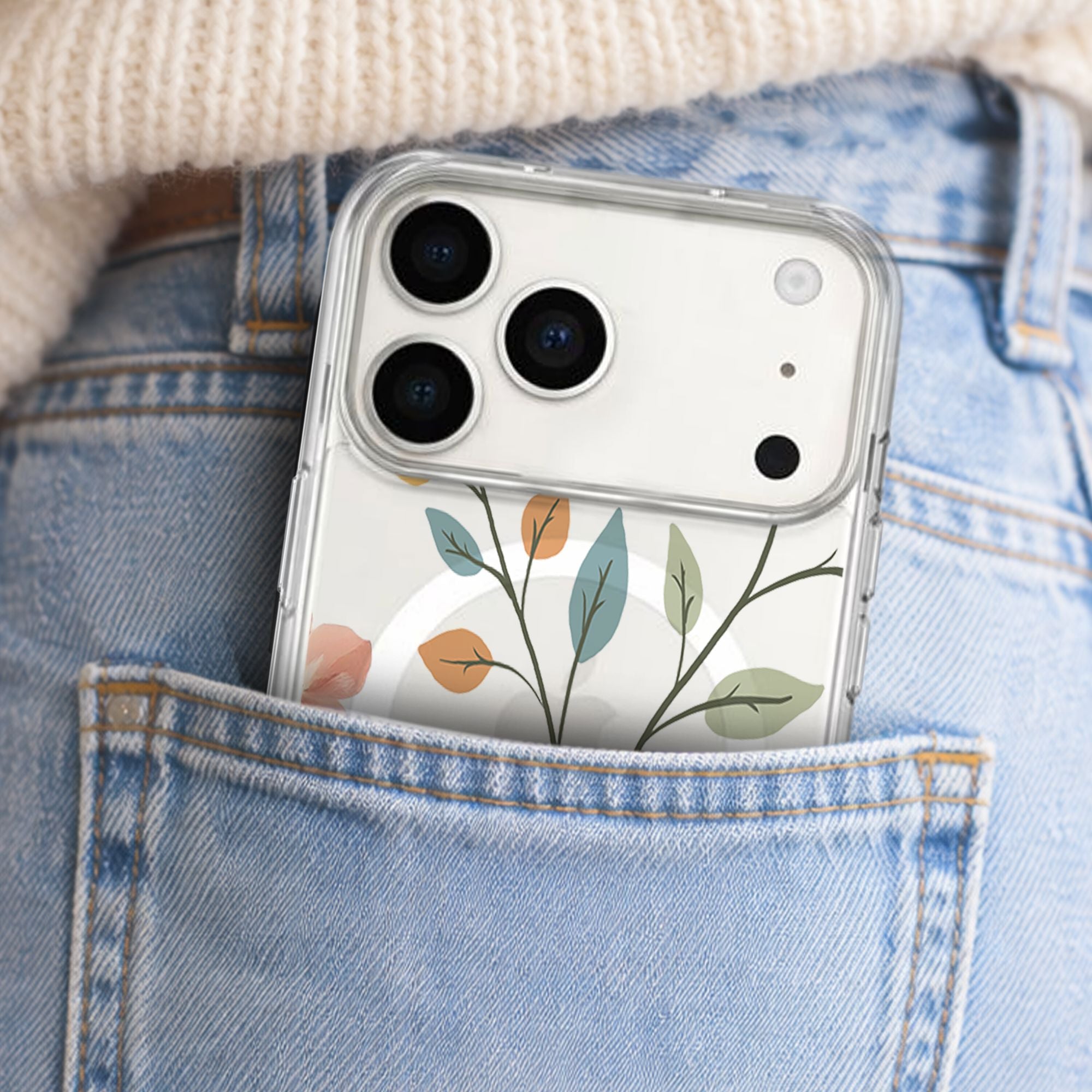 MagSafe iPhone 17 Pro Easter Floral Clear Case