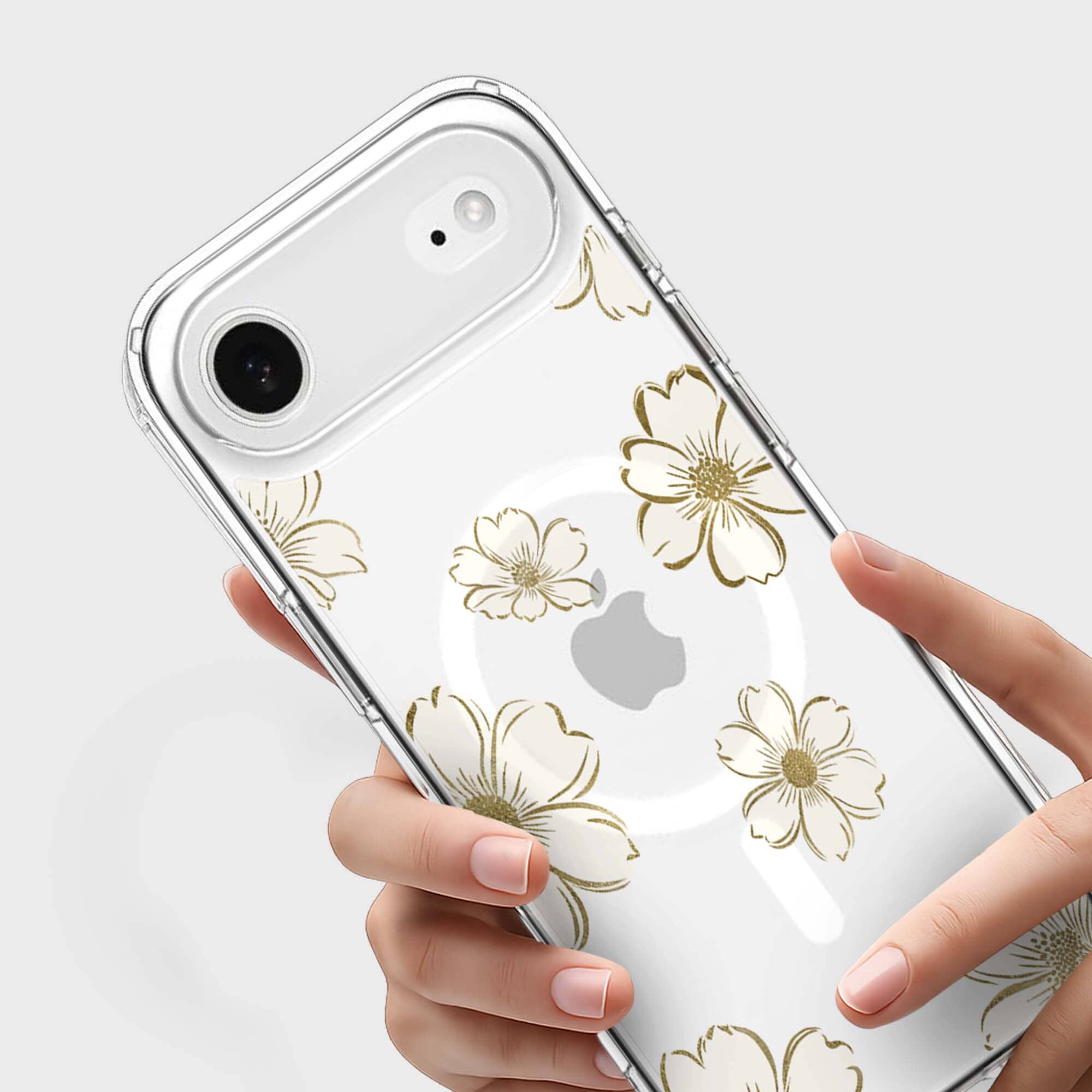 iPhone Air Gold Flower Clear Case With MagSafe