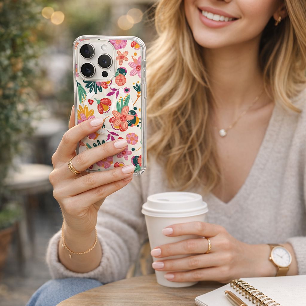 iPhone 15 Pro Case with MagSafe – Spring Flower | 10‑ft Drop