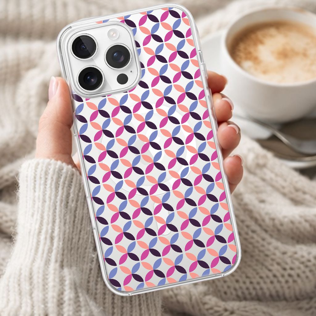 iPhone 16 Pro Clear Case - Pink Celestial Petal Design