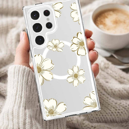 Samsung Galaxy S25 Ultra Gold Pattern Clear Case