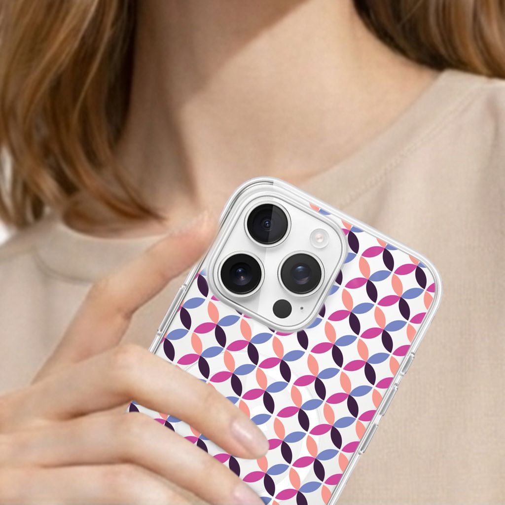 iPhone 16 Pro Clear Case - Pink Celestial Petal Design