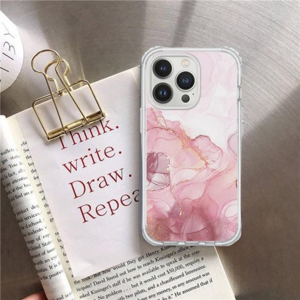 iPhone 15 Pro Max Case With MagSafe - Pink Marble