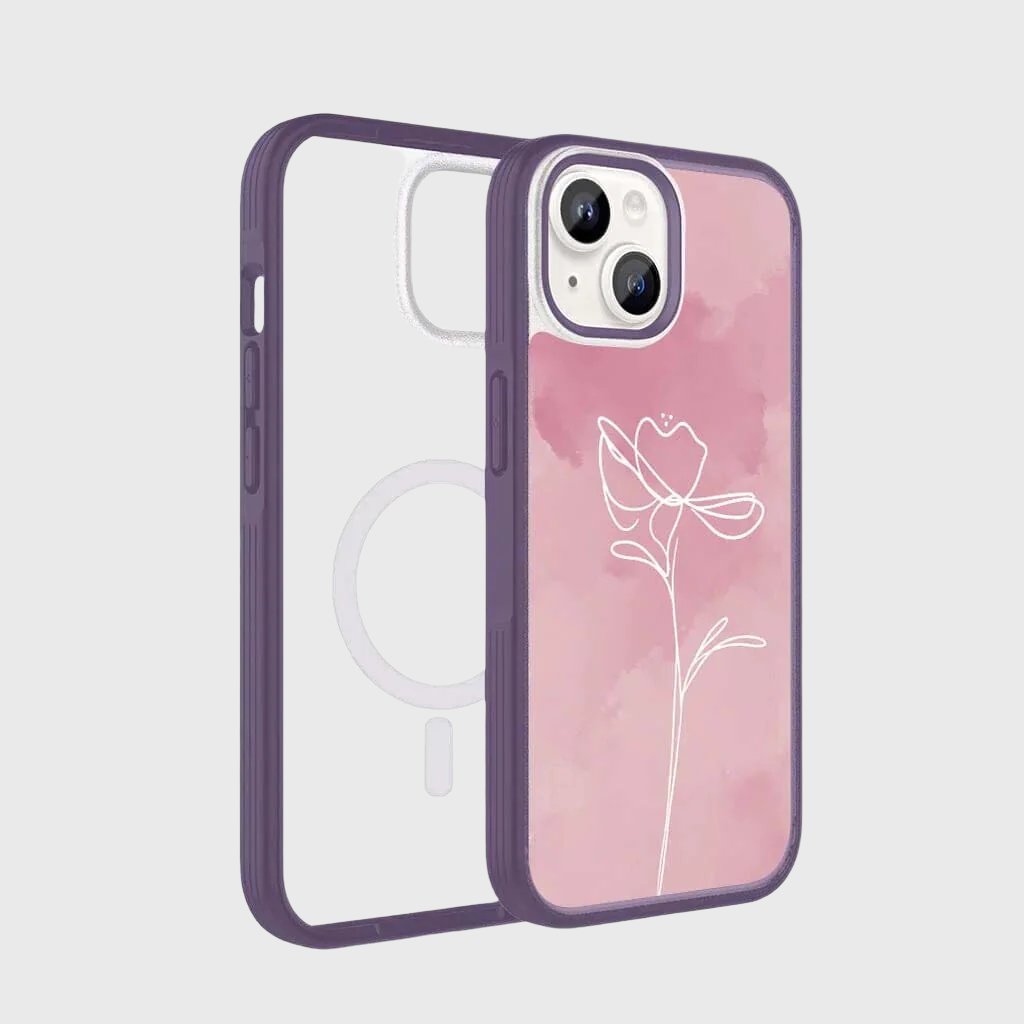 iPhone 15 Plus Case With MagSafe - Pink Flower Case