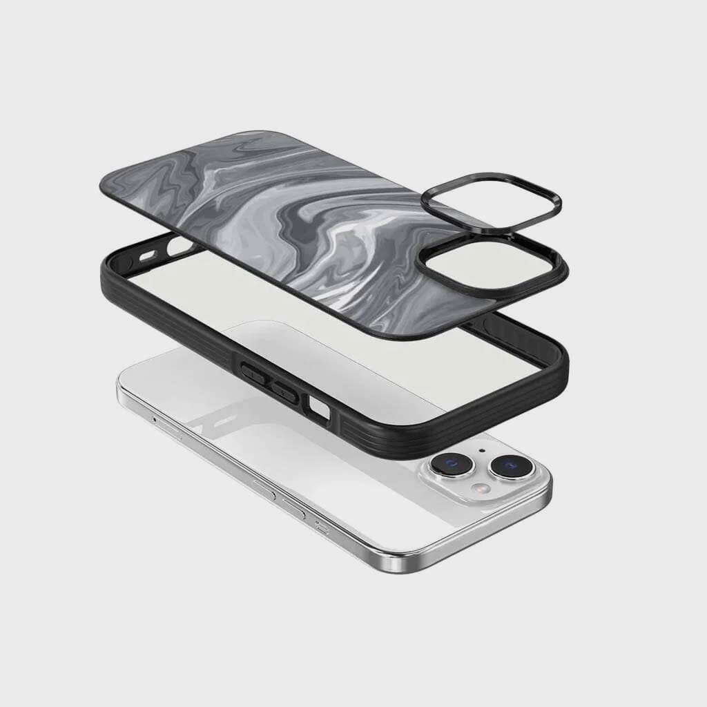 iPhone 15 Case With MagSafe - Black Swirl