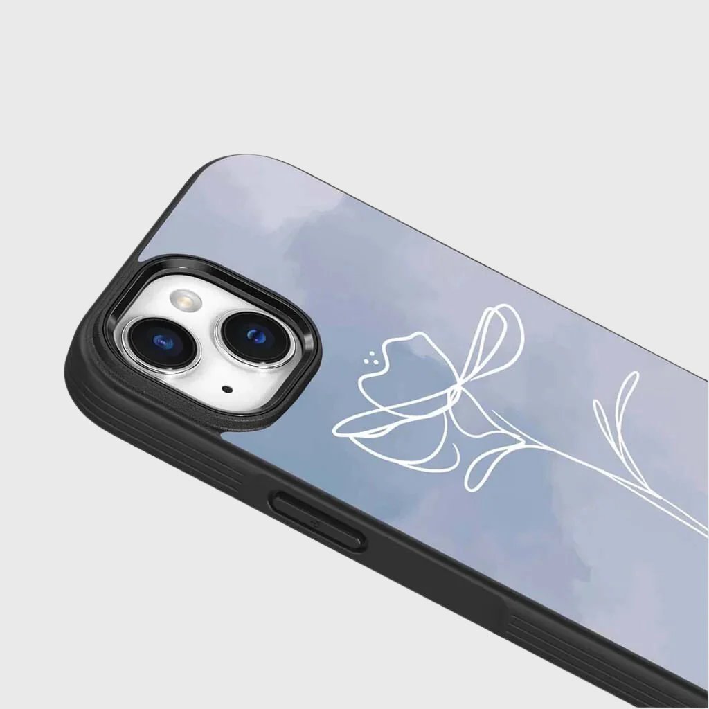 iPhone 15 Case With MagSafe - Blue Flower