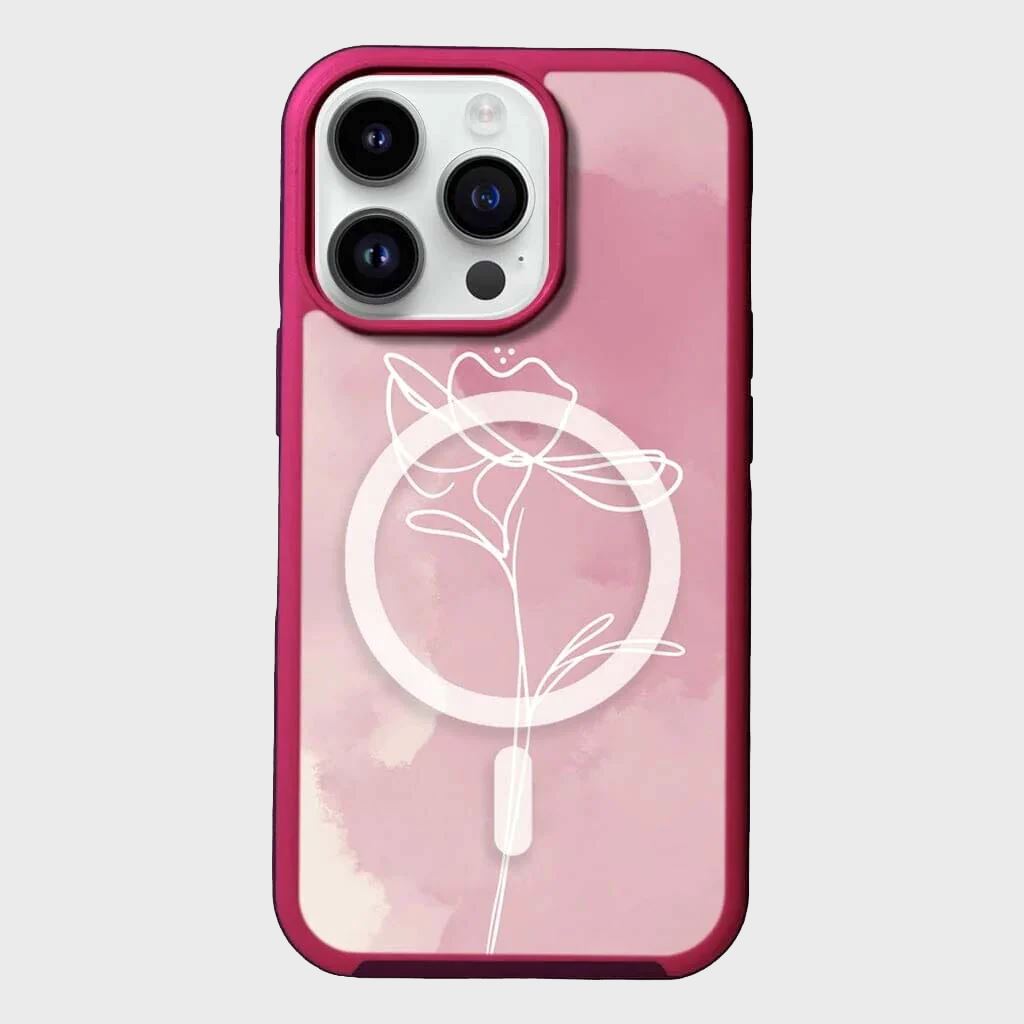 MagSafe iPhone 14 Pro Pink Flower Case