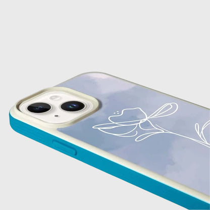 MagSafe iPhone 14 Plus Blue Flower Case